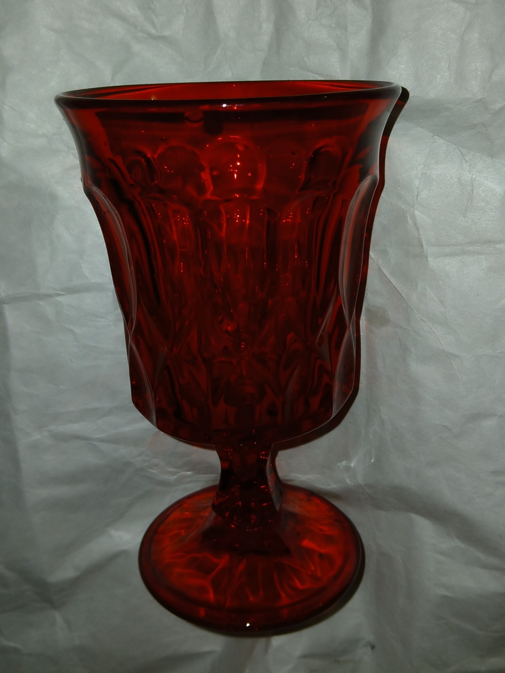 Red Decorative Glass Pedestal Vase - Home Accents